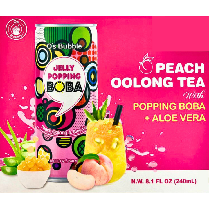 O'S BUBBLE Peach Oolong Tea Can 240ml (BBD: 10/11/2025)