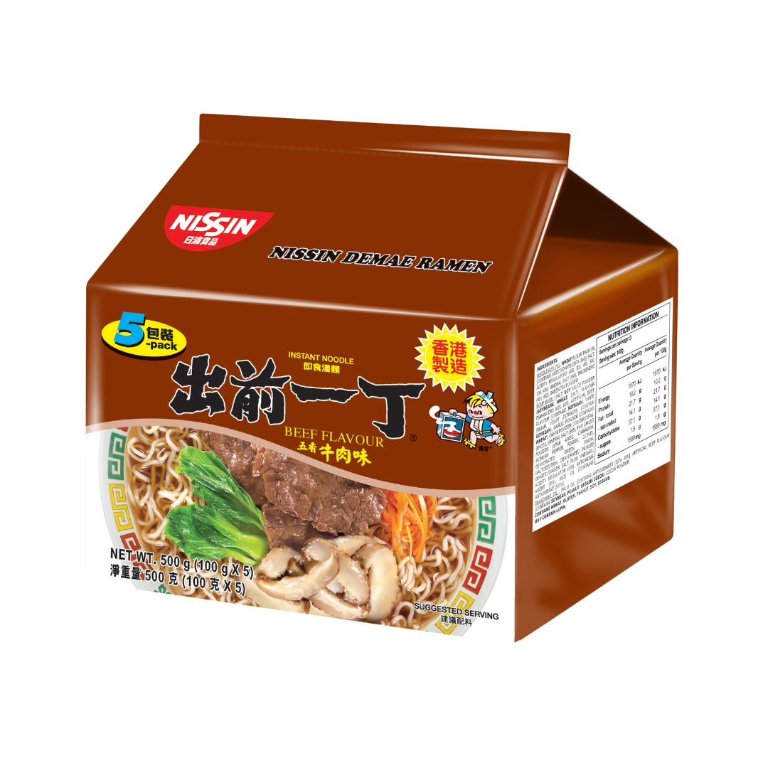 NISSIN Demae Ramen Five Spice Beef Flavour 5pks 500g