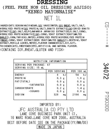 Feel Free Non Oil Aojiso Dressing 1L