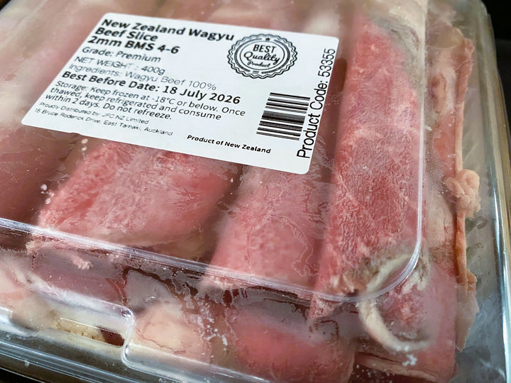 Frozen NZ Wagyu Beef Slice 2mm 400g BMS4-6