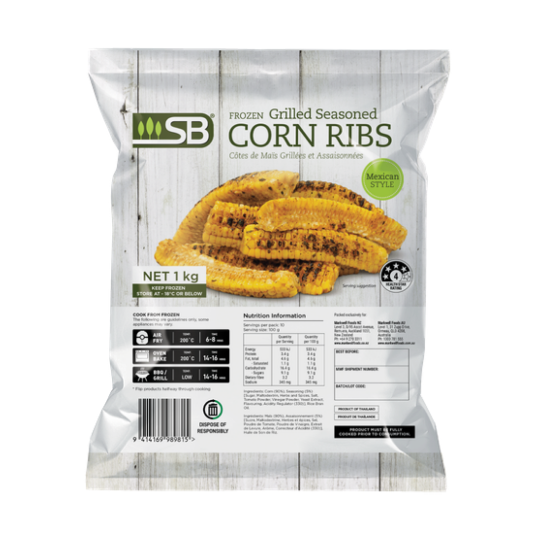 Frozen Mexican Style Grilled Seasoned Corn Ribs 1kg